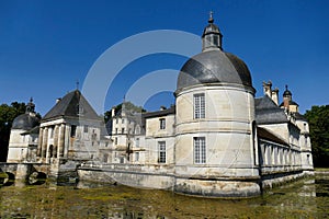 The Tanlay castle surrounded by the moats