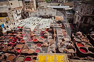 Tanneries of Fes, Morocco, Africa