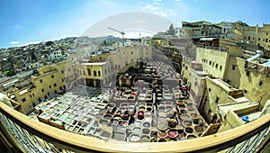 Tannery In Fez Medina in Morocco