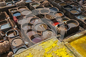 Tannery in Fez, Morocco photo