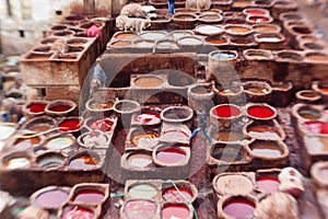 The tannery in Fez Morocco
