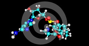 Tannic acid molecular structure isolated on black photo