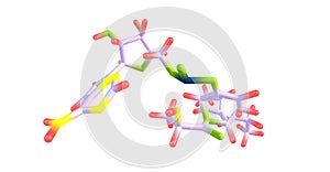 Tannic acid molecular structure isolated on white photo