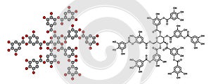 Tannic acid molecule (one isomer shown). Type of tannin photo