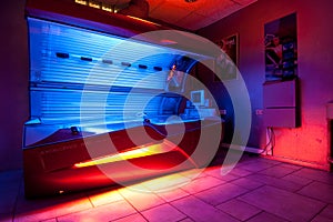 Tanning bed at solarium studio