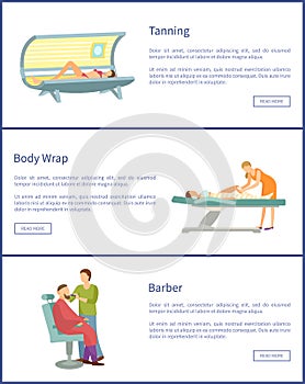 Tanning, Body Wrap and Barber Shop Web Posters