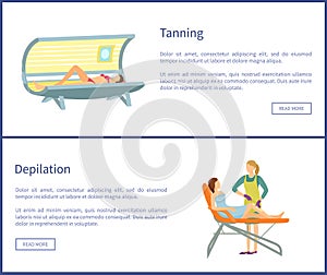Tanning and Depilation Online Posters in Spa Salon