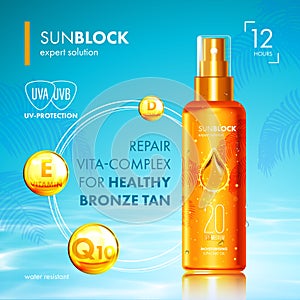 Tanning oil with UV protection and vitamins photo