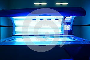 Tanning solarium light machine blue color