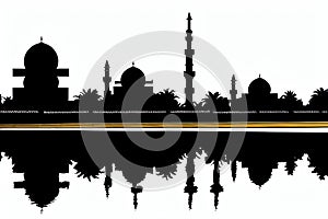Tanta, Al Gharb?yah, Egypt. Black & White City Logo. Generative AI.