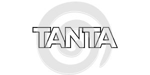 Tanta in the Egypt emblem. The design features a geometric style, vector illustration with bold typography in a modern font. The