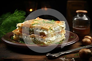 Tantalizing National dish borek. Generate Ai