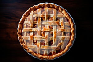 Tantalizing Pie top view food. Generate Ai