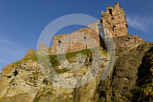 Tantallon Castle perched on a cliff