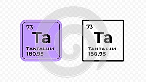 Tantalum, chemical element of the periodic table vector
