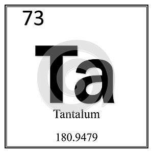 Tantalum chemical element symbol on white background photo