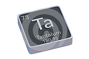 Tantalum Ta chemical element of periodic table isolated on white background