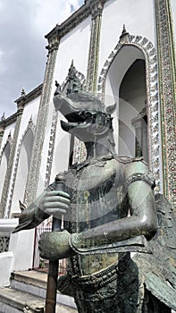 Tantima Bird sculpture guarding Viharn Yod in Wat Phra Kaew
