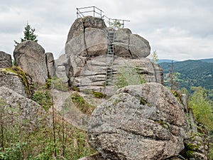 Tanvaldsky Spicak - granite rock formation with lookout platform