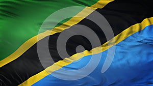 TANZAINIA Realistic Waving Flag Background