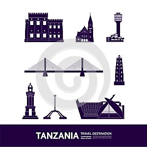 Tanzania Blue travel destination vector illustration photo