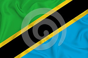 Tanzania flag on the background texture. Concept for designer solutions