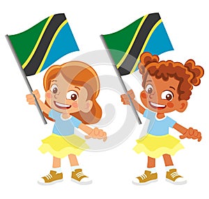 Tanzania flag in hand set