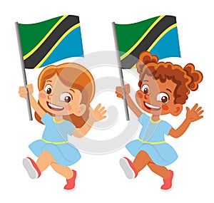 Tanzania flag in hand set