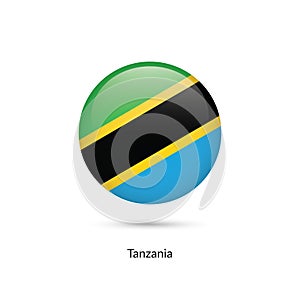 Tanzania flag - round glossy button