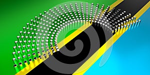 Tanzania flag - voting, parliamentary election concept - 3D illustration