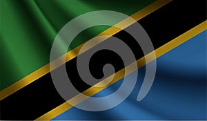 Tanzania flag waving. background for patriotic and national design. illustration