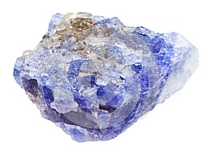 Tanzanite blue violet zoisite stone isolated