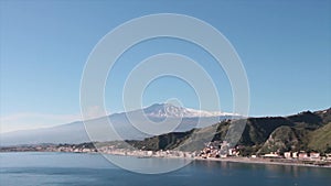 taormina sicily italy mount mt etna volcano giardini naxos shot from mountain 512 v