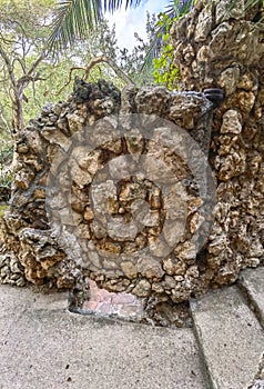Taormina, Sicily, Italy. Secret stone door found on Isola Bella island