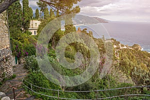 Taormina, Sicily - Panoramic view of Taormina, Mazzaro with the shores of Italy