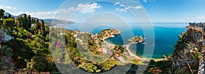 Taormina view from up, Sicily photo