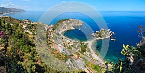 Taormina view from up, Sicily.