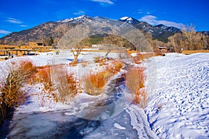 Taos New Mexico Snow covered valley Red River MountainScape