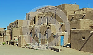 Taos Pueblo Adobe dwellings.