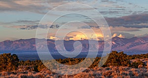 Taos Valley, New Mexico at sunset