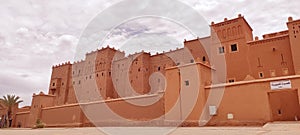 The Taourirt Kasbah in Ouarzazate, Morocco. It is one of the national symbols of Morocco