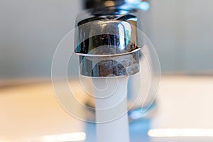 tap bathroom closeup water clean cold