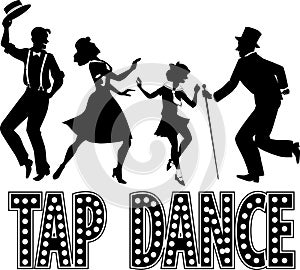 Tap dance silhouette banner