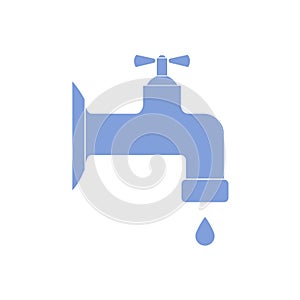 Tap with dripping water, icon, sign