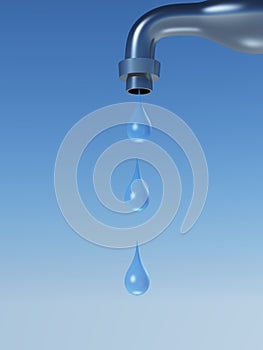 The tap with a falling drop