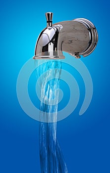 Tap or faucet pouring water