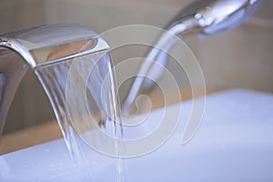 Tap with flowing water