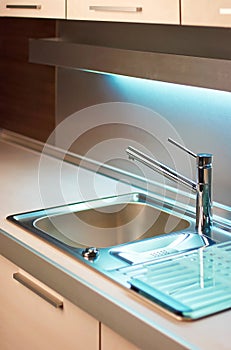 Tap in modern kitchen