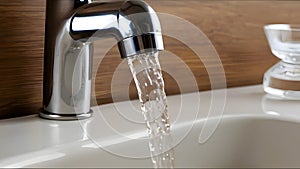 Tap with the running water