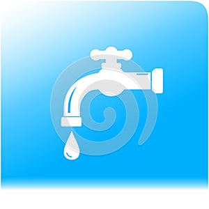 Tap spigot on water background